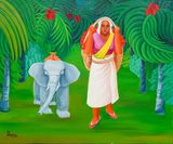 Couple in the Jungle by Jung Kangja contemporary artwork painting