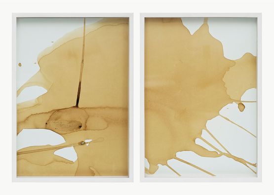 Coffee stains diptych by Ayesha Jatoi contemporary artwork Painting