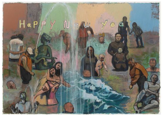 Happy New Year  Little Sea by Hui Zhang contemporary artwork Painting