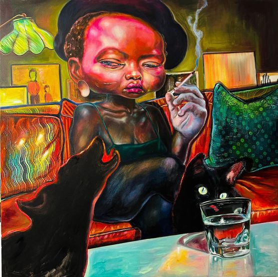 Unitiled seater by Ndidi Emefiele contemporary artwork Painting