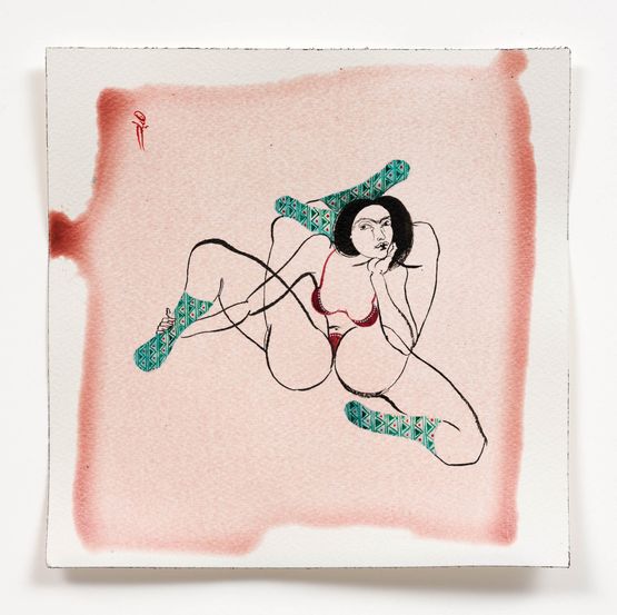 Antibody drawing 1 by Hayv Kahraman contemporary artwork Painting