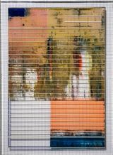 writing line icon  name square orange blue by Aditya Novali contemporary artwork painting
