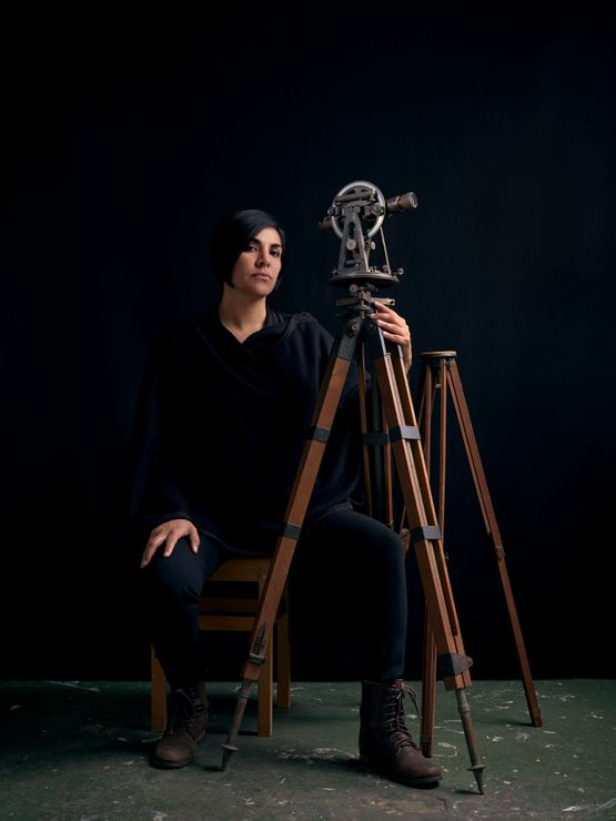 Portrait of Woman with Theodolite II by Heba Y. Amin contemporary artwork Print