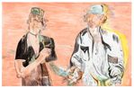 Citizens with Flags by Salman Toor contemporary artwork Print