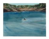 Boy in Lake Swimming by Matthew Krishanu contemporary artwork painting