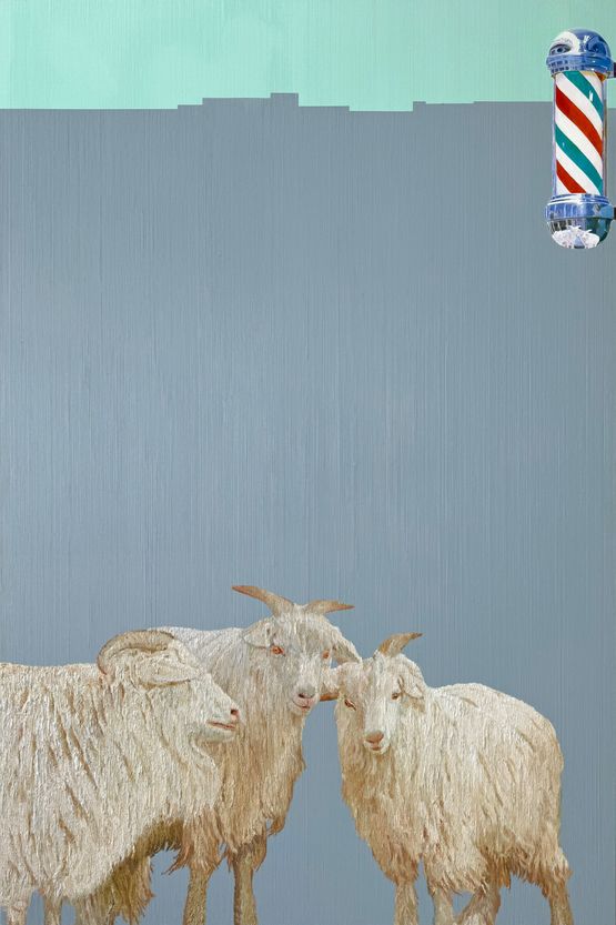 Three Sheep by Yu Xuan contemporary artwork Painting