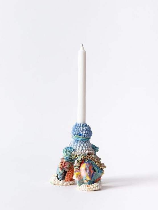 Polychrome Maiden Candlestick I by Ebony Russell contemporary artwork Sculpture