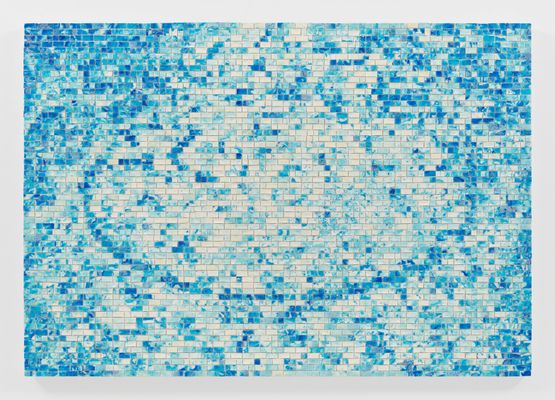 Blue Chips A Dedication To Jackson Pollock by Jack Whitten contemporary artwork Painting
