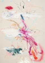 Red sun by Araminta Blue contemporary artwork painting