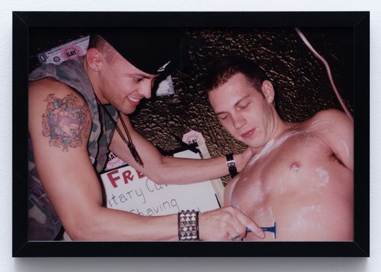 Aner Shaves Craig by Linda Simpson contemporary artwork Photography
