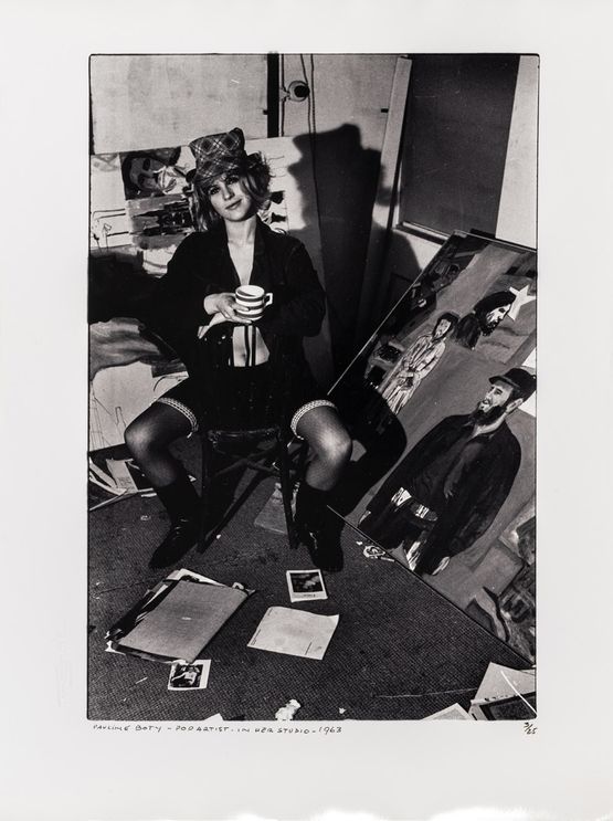 Untitled Pauline Boty pop artist in studio by Michael Ward contemporary artwork Photography