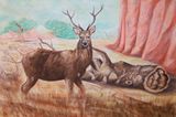 Crawling through the Jungle - IV Sambar deer by Prabhakar Pachpute contemporary artwork painting
