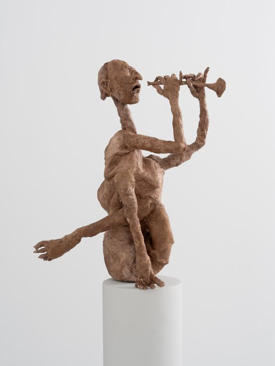 Herald with Trumpet by Francis Upritchard contemporary artwork Sculpture