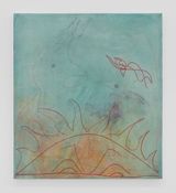 Detras del sol esperan el cardenal y el turpial  Behind the sun they wait the cardinal and the turpial by Nadia Hernandez contemporary artwork painting