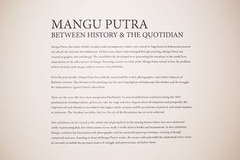 Contemporary art exhibition Mangu Putra Between History and the Quotidian at Gajah Gallery Singapore