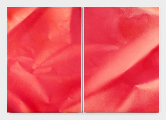 The fold red diptych by Aleksandar Duravcevic contemporary artwork Painting