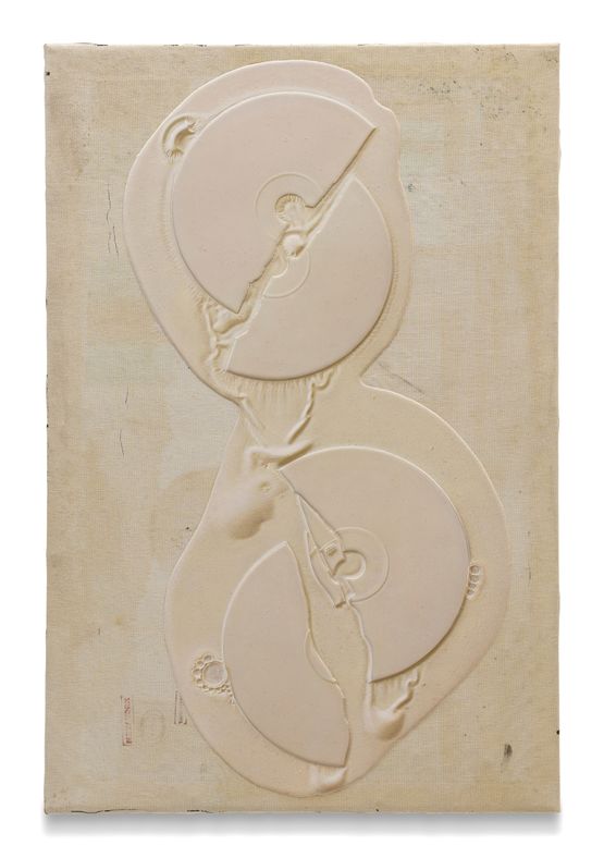Figure ground study white on white by Paul Sietsema contemporary artwork Painting