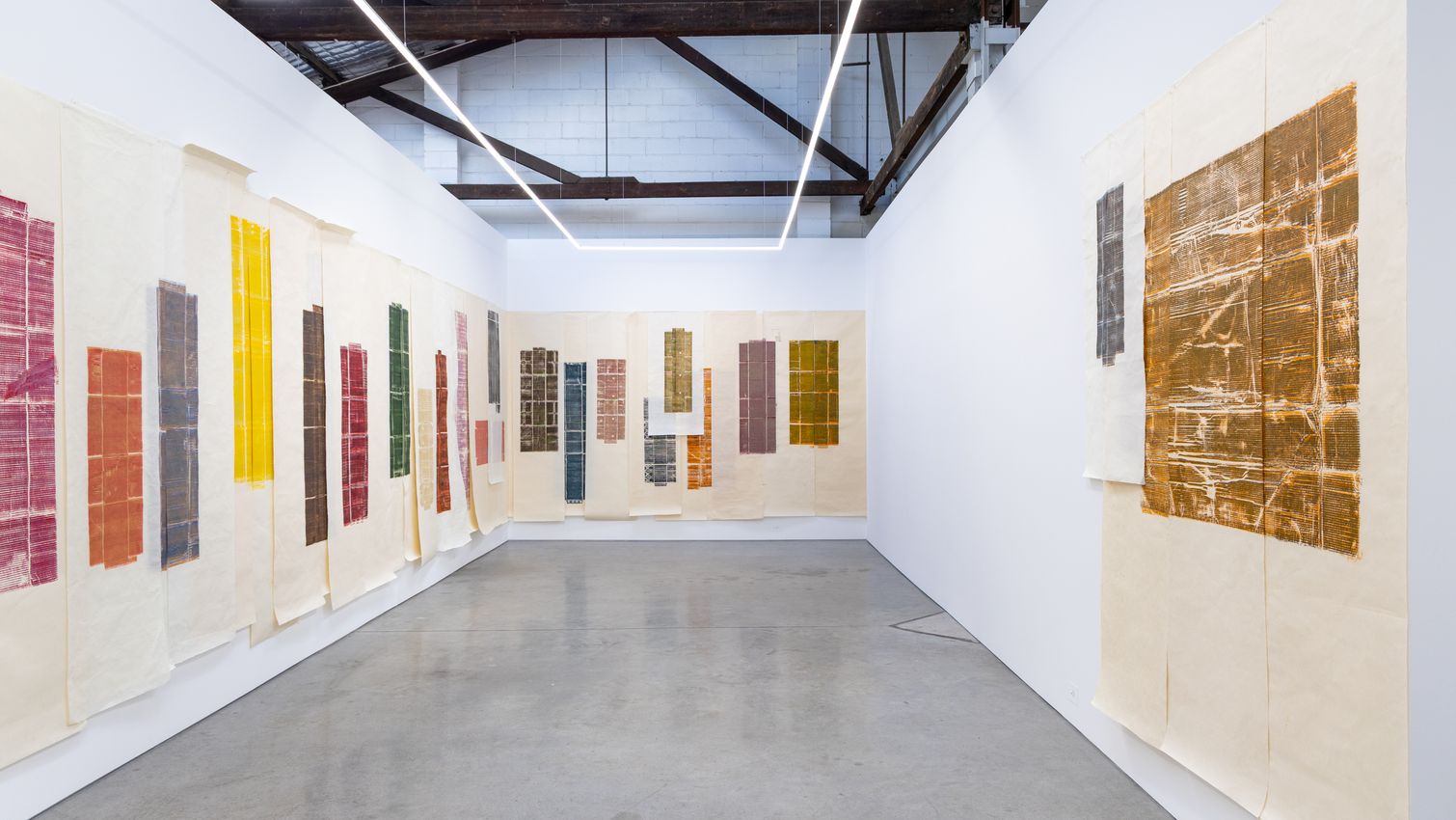 Stolon Press, Strainers (2025). Etching ink on various Japanese papers. Dimensions variable. Courtesy the artist and 1301SW.