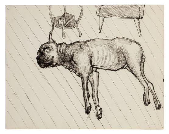 King Asleep by Alice Neel contemporary artwork Drawing