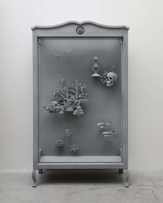 Wunderkammer Skull by Hans Op De Beeck contemporary artwork Sculpture