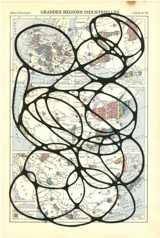 Grandes Regions Industrielles CarteNo31 Loop by Jeff Ross contemporary artwork Painting