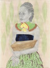 The Warrior mediates all the forces of nature by Charmaine Watkiss contemporary artwork drawing