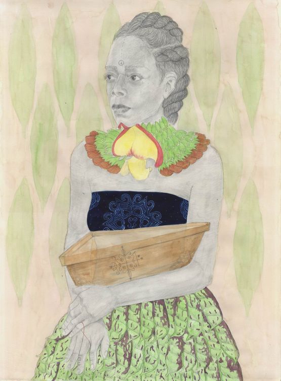 The Warrior mediates all the forces of nature by Charmaine Watkiss contemporary artwork Drawing