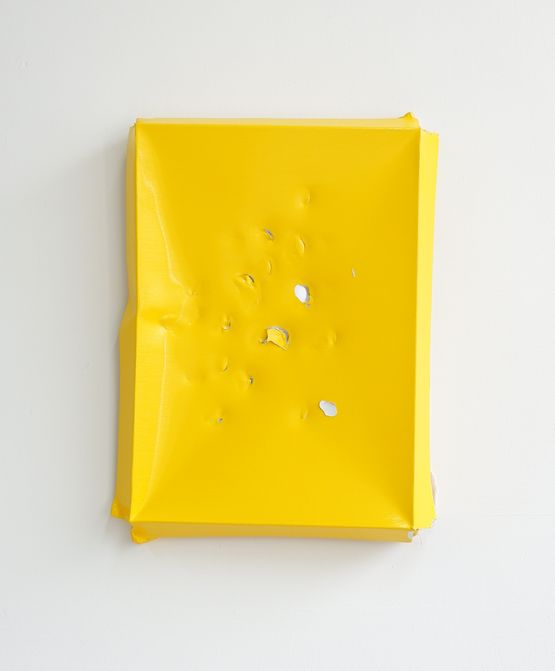 Aluminium Monochrome II Yellow by Angela De La Cruz contemporary artwork Painting