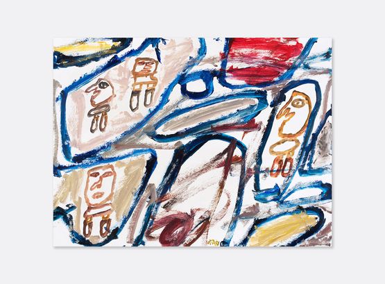 Site avec 4 personnages by Jean Dubuffet contemporary artwork Painting