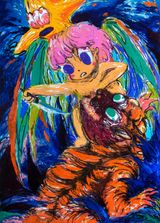 Repeated Battles Fight Against Fear by Berbrain Bernandi Desanda contemporary artwork mixed media painting