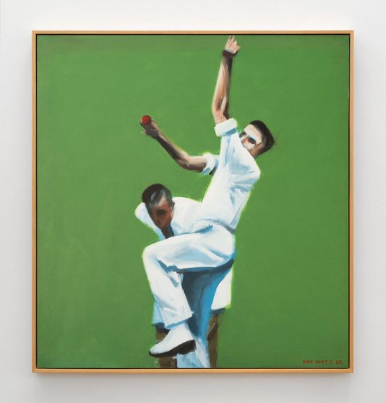 Harold Larwood by Ian Scott contemporary artwork Painting
