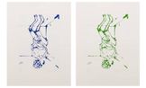 Serpentine - blue and green set of 2 by Georg Baselitz contemporary artwork Print