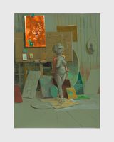 Night Classes in Color Theory Lesson One Green V by Lisa Yuskavage contemporary artwork works on paper