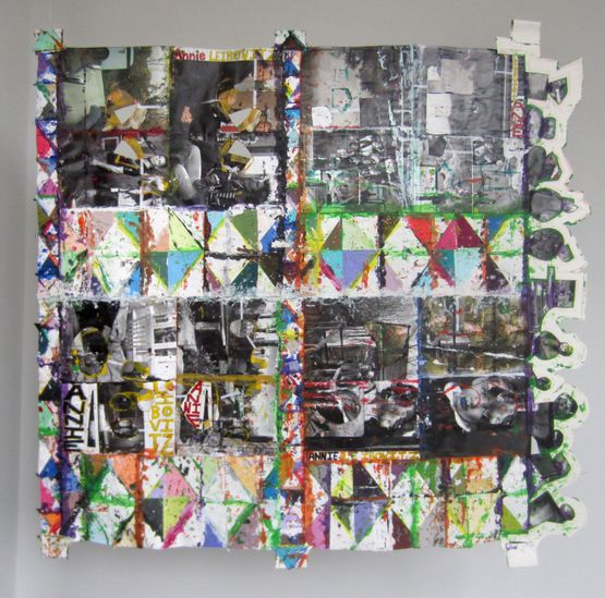 Dick Cheney Paper Quilt by Mike Cloud contemporary artwork Painting