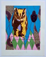 African Bird Magic Sokoke Scops-Owl and Okuyi Mask by Yinka Shonibare CBE RA contemporary artwork print