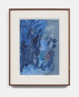 Untitled Blue Planet Blue Figure by Elizabeth Ibarra contemporary artwork drawing painting works on paper