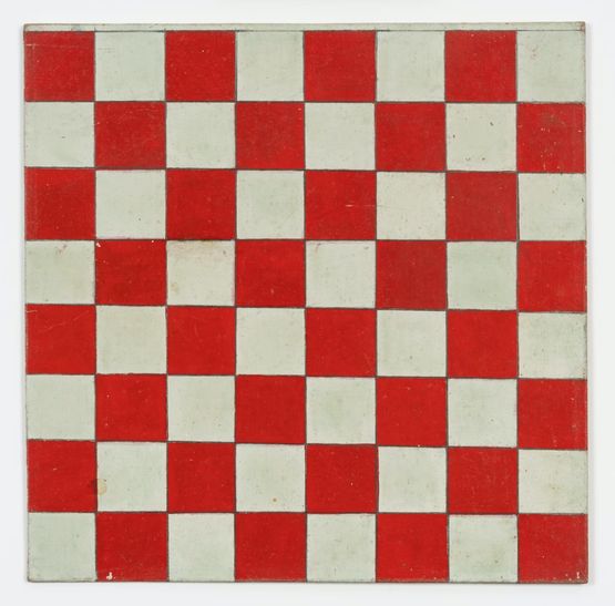 Untitled Red and Grey Chessboard by Frank Walter contemporary artwork Painting