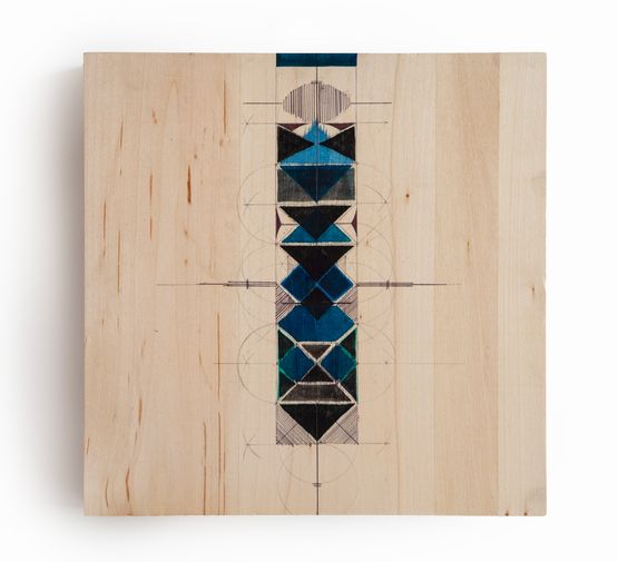 Circle Square Triangle Turtle Fish by Amina Ahmed contemporary artwork Painting