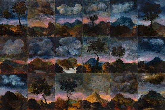 Eighteen Sections from Clarks Myriorama by Tony Clark contemporary artwork Works on Paper