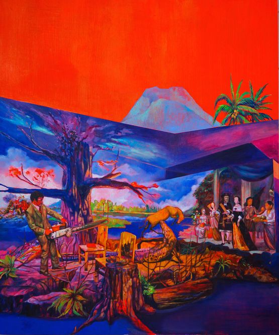 Trilogi Pribumi After F.X. Harsono by Zico Albaiquni contemporary artwork Painting
