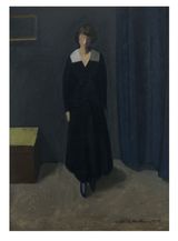 Junge Frau in dunklem Kleid Young Woman in a Dark Dress by Niklaus Stoecklin contemporary artwork painting