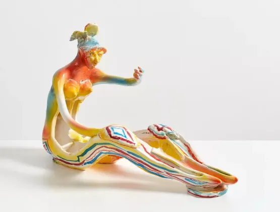Rainbow teenager by Alessandro Pessoli contemporary artwork Sculpture
