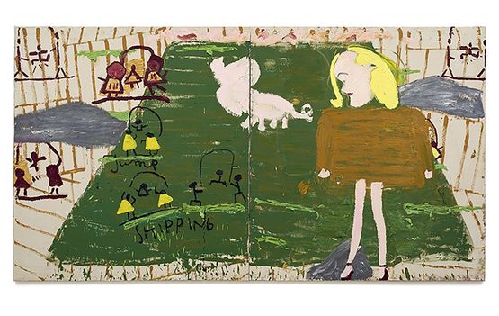 Pig Painting by Rose Wylie contemporary artwork Painting