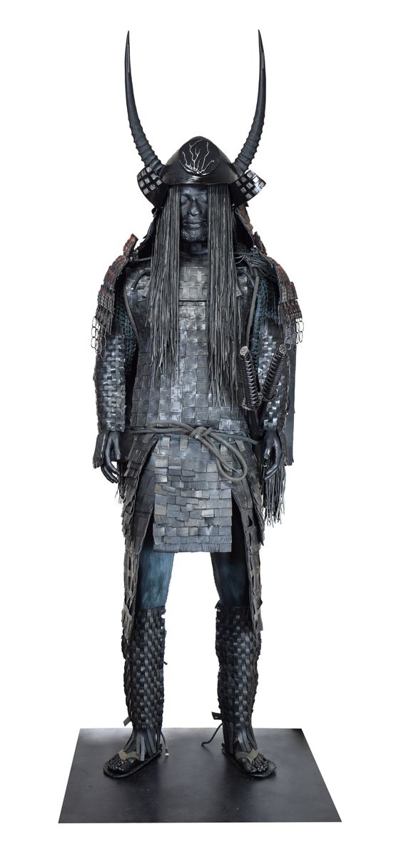 Obsidian Samurai X No Mans Land series by Nicola Roos contemporary artwork Sculpture