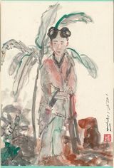 Boy in front of the Tree by Peng Yu contemporary artwork works on paper drawing