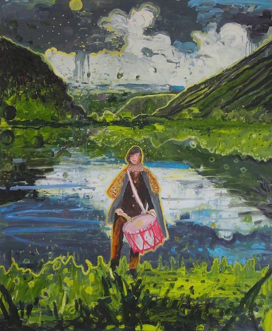 No music on a dead planet III by Stephen Pleban contemporary artwork Painting