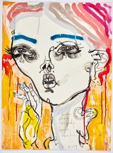 come through with the alcohol - get in the pool - some place nobody knows about by Del Kathryn Barton contemporary artwork mixed media