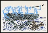 Turtle Hunters by Dhambit Mununggurr contemporary artwork works on paper