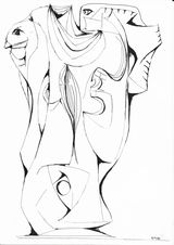 Untitled by Mona Saudi contemporary artwork drawing works on paper