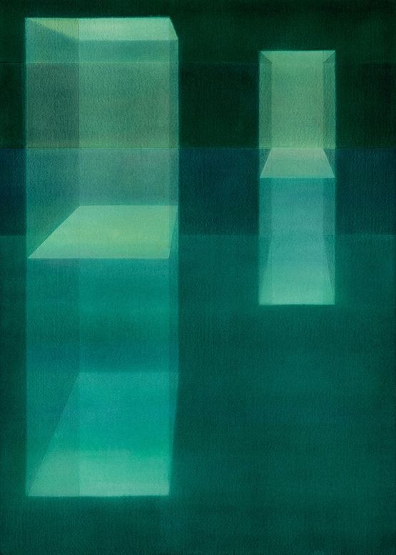 Suspended in Green A7 by Lauretta Vinciarelli contemporary artwork Works on Paper